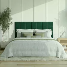 Cabeceira Modular Suede 120x20cm Verde Escuro P/ Cama Queen