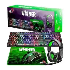 Combo Gamer 4 Em 1 Teclado Mouse Fone Mousepad Winner Cgwn41