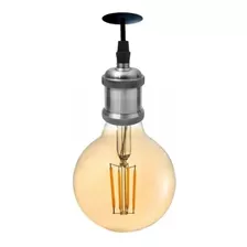 Portalámpara Vintage Bombillo Led Globo 80mm 4w Luz Cálida 