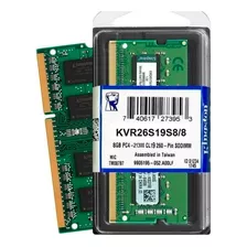 Kingston Valueram Kvr26s19s6/8 1 8 Gb - Verde Notebook