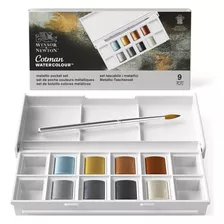 Acuarelas Cotman Colores Metalicos Pocket Box 8 Hp