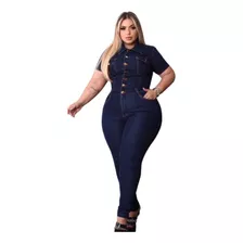 Macaço Longo Jeans Feminino Extremo Plus Size *48 Ao 56*