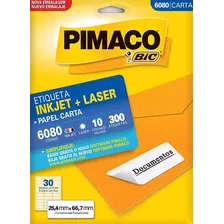 5 Cx Etiquetas Pimaco Adesiva Carta 10fl 6080 25,4 X 66,7 Mm