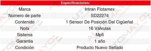 Sensor Cigueal Ckp Ford Focus Zx3 2.0l L4 00 Al 04 Intran Foto 3