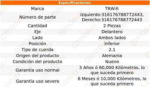 (2) Rtulas Delanteras Inferiores Jaguar X-type 02/08 Trw Foto 2