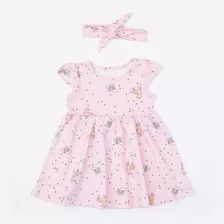 Vestido Menina Rosa Claro Unicornio Bebe