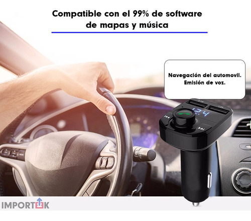 Transmisor Bluetooth Fm Audio Auto Carro Manos Libres Usb Foto 6