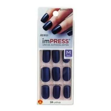 Kiss Ny Impress Unhas Autocolantes Matte Look At Me Médio