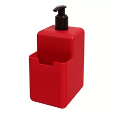 Porta Detergente Esponja Organizador Pia Cozinha Dispenser Cor Vermelho