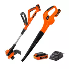 Bordeadora 20v Inalambrica+ Sopladora 20v Inalambrica Daewoo Color Naranja