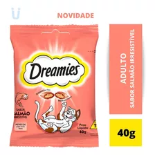 Petisco Dreamies Salmão Irresistível Para Gatos Adultos 40 G