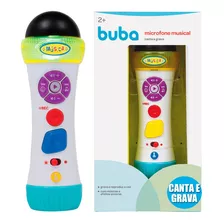 Microfone Brinquedo Infantil Com Som Grava Voz Original Buba