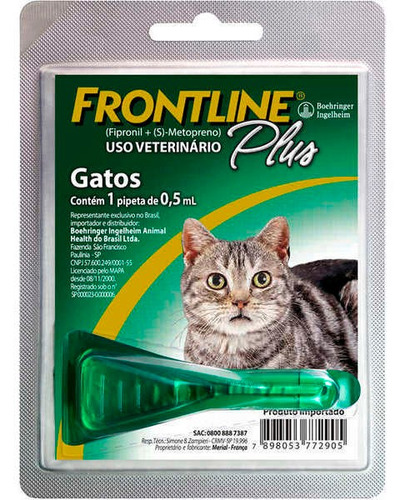 Frontline Plus Gatos 1 A 10kg 1 Pipeta - Full