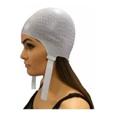 Gorro De Silicona Dompel Highlights Reflex Para Peluquería, Color Blanco