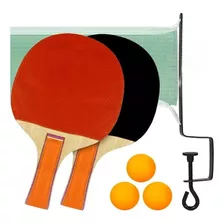 Kit Ping Pong Tênis De Mesa 2 Raquetes 3 Bolinhas Jogos