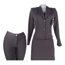 Conjunto Traje Sastre Formal Casual Dama Uniforme 3 Piezas F