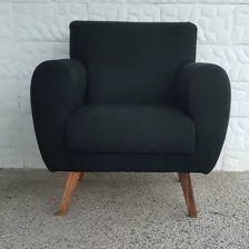 Poltrona Butaca Silla Sofá Sillon Tapizada Patas En Madera 