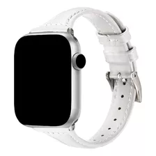 Pulseira Couro Genuíno Slim Fina Para Apple Watch E Iwo