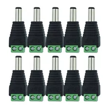 10 Conectores Macho De Corriente Dc Fuente Cctv 2.1x5.5mm