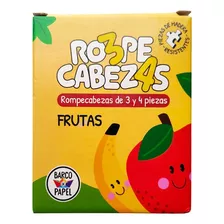 Rompecabezas D Madera Frutas 3/4 Pz Didáctico Barco De Papel