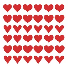 Sticker Corazón San Valentín Vinil (72 Pz Color Rojo)