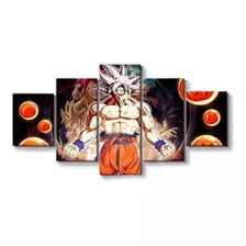 Kit 5 Quadros Mosaico Anime Dragon Ball Goku Ultra Instinto