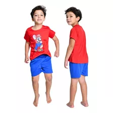 Pijama Infantil Masculino Curto Verão Personagens Promoção