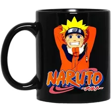 Mug Pocillo Negro Naruto Personalizado Recuadro + Caja Indiv