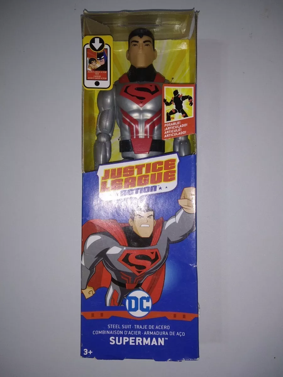 Liga Da Justiça Superman Armadura De Aço 30 Cm - Mattel 