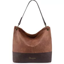 Cartera Bolso Wrangler Cuero Cafe Para Mujer Vintage Origina