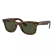 Óculos De Sol Ray-ban Wayfarer Ease Standard Armação De Injected Cor Gloss Tortoise, Lente Green De Cristal Clássica, Haste Gloss Tortoise De Injected - Rb4340