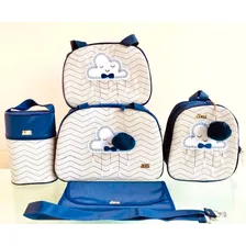 Bolsa Saída Maternidade Bebê Nuvem Masculina Feminina 5 Pçs