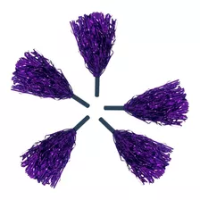 Pompom Mamãe Sacode Metalizado Roxo - Kit Com 10 Barato!