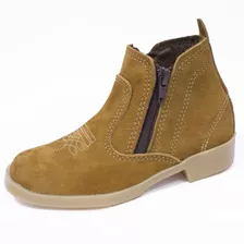 Bota Botina Infantil Masculino Couro Kids Fazendeiro Mirim