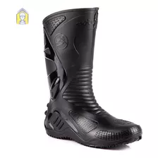 Bota De Pvc Motoqueiro Impermeável Motosafe Preta