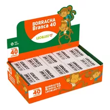 Borracha Branca 40 Escolar Leo&leo - Caixa Com 40 Unidades