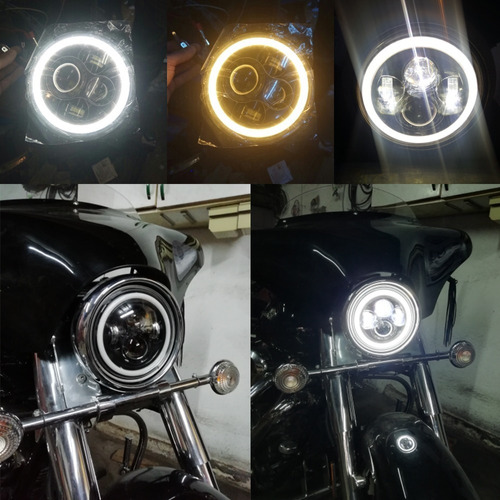 * Par 7'' Redondos Faros De Led ngel Ojo Wrangler Jeep Foto 8