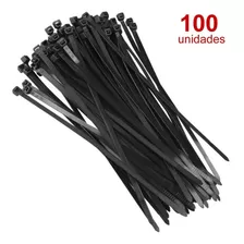 100 Abracadeira De Nylon Plastica Presilha Cinta 30cm Preta