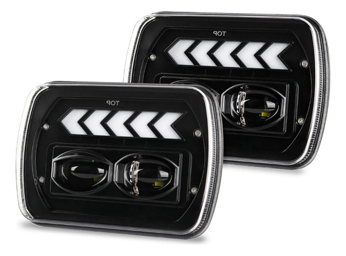 Foto de 1 Par 5x7 6x7 H4 Led Faros Flecha mbar Jeep Cherokee Yj Xj