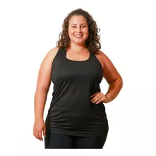 Regata Plus Size Feminina Dry Fit Comprida Para Academia