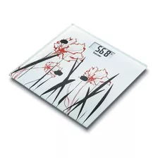 Bascula De Vidrio Ultra Delgada Red Poppy Gs27 Beurer Color Blanco