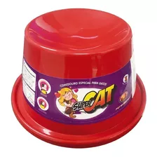 Comedouro Altura Certa Vermelho Super Cat - Furacão Pet