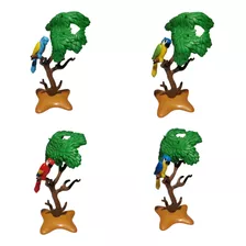 Playmobil Arbol Con Loro Pajaros Aves Guacamayo Animales Cu