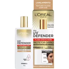 Protetor Solar Fluido Uv Defender Com Cor Fps60 40g - Loréal