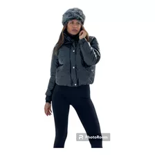 Puffer Campera Con Abrigo Interior Impermeable Metalizada 