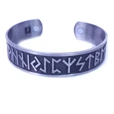 Pulseira Bracelete Runas Viking Celta Wicca Aço Inox M3 