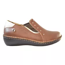 Zapato Comfort Cavatini Mocasin Cuero Mujer, Con Plantilla