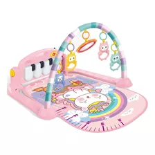 Tapete De Atividades C/ 5 Mobiles Piano Musical Rosa Wakaii