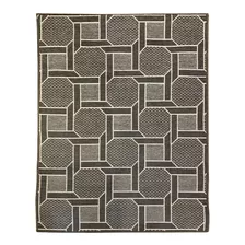 Tapete Comercial Sala Tecido Corrente 1,5x2m Textil Jserrano Cor Cinza-escuro Desenho Do Tecido Geométrico