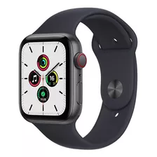 Apple Watch Se (gps + Cellular, 44mm) - Caja De Aluminio Color Gris Espacial - Correa Deportiva Azul Medianoche